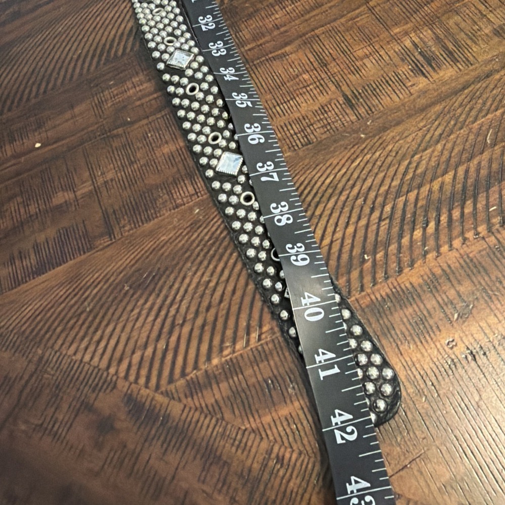 Belt Vintage Y2K Drip Black Leather All Studded Rhinestone Western Streetwear - Picture 4 of 7